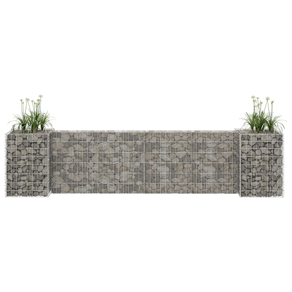 Planteringsgabion H-formad stål 260x40x60 cm