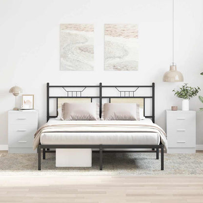 Sängbord 2 st vit 38x35x56 cm konstruerat trä