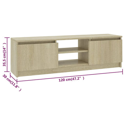 Tv-bänk sonoma-ek 120x30x35,5 cm konstruerat trä