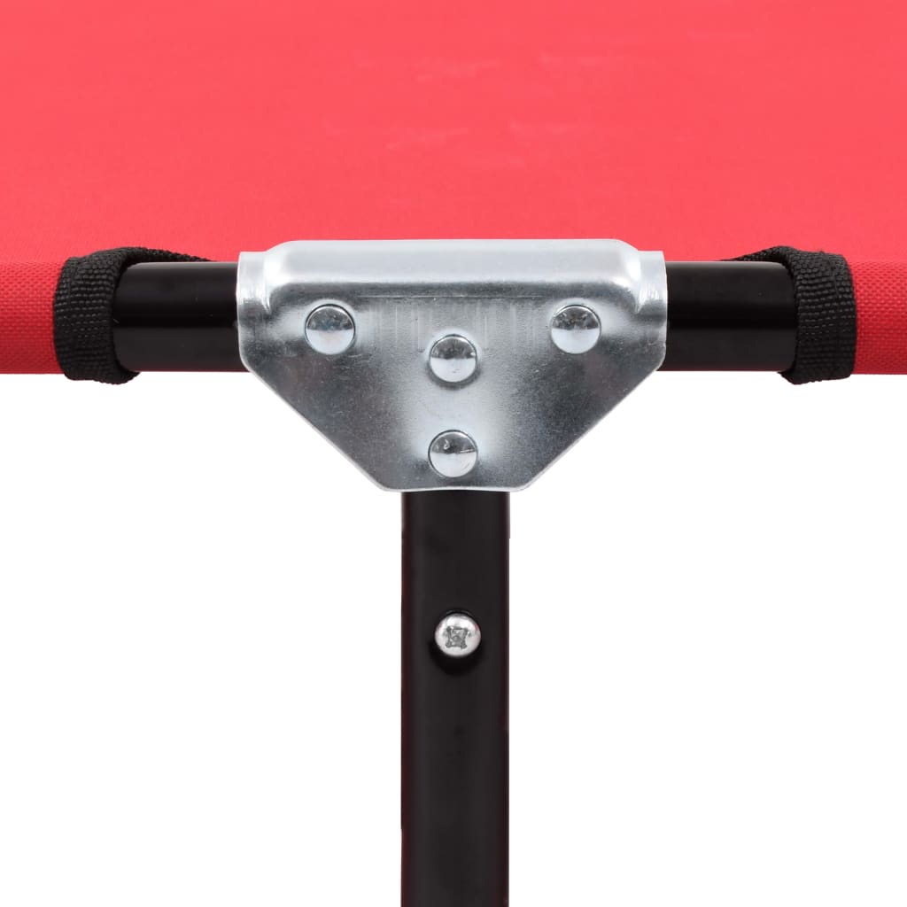 Hopfällbar solsäng röd stål