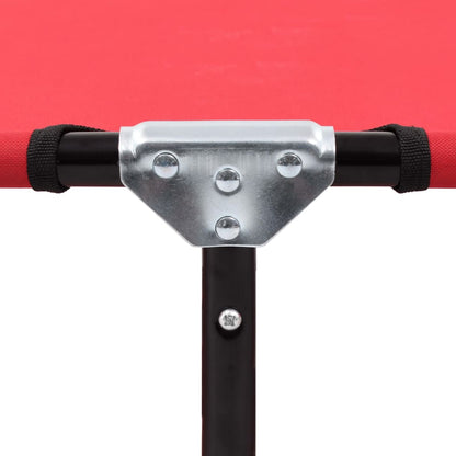 Hopfällbar solsäng röd stål