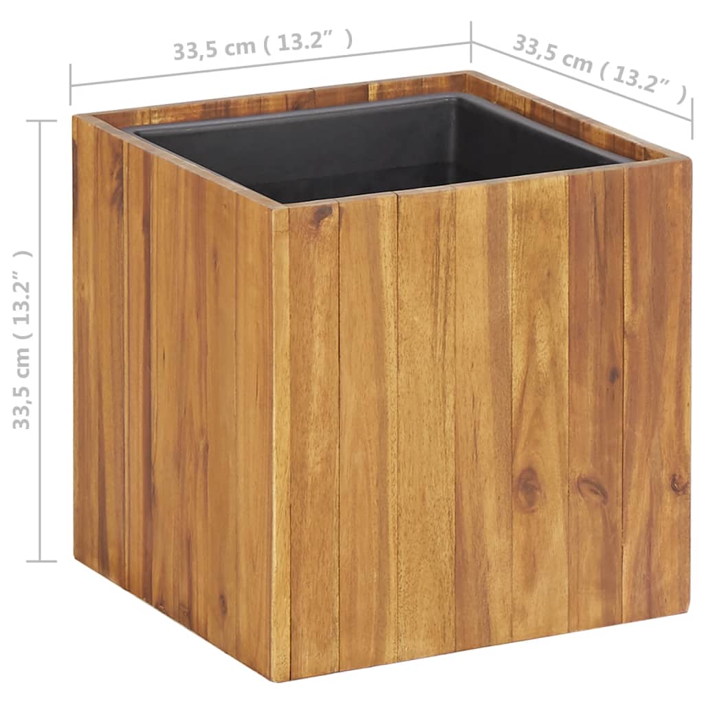 Trädgårdskruka upphöjd 33,5x33,5x33,5 cm massivt akaciaträ