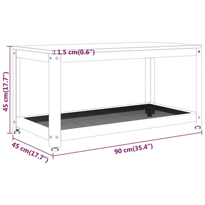 Soffbord ljusbrun och svart 90x40x45 cm MDF och järn