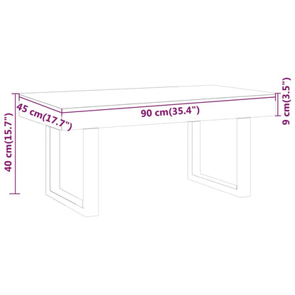 Soffbord ljusbrun och svart 90x45x40 cm MDF och järn