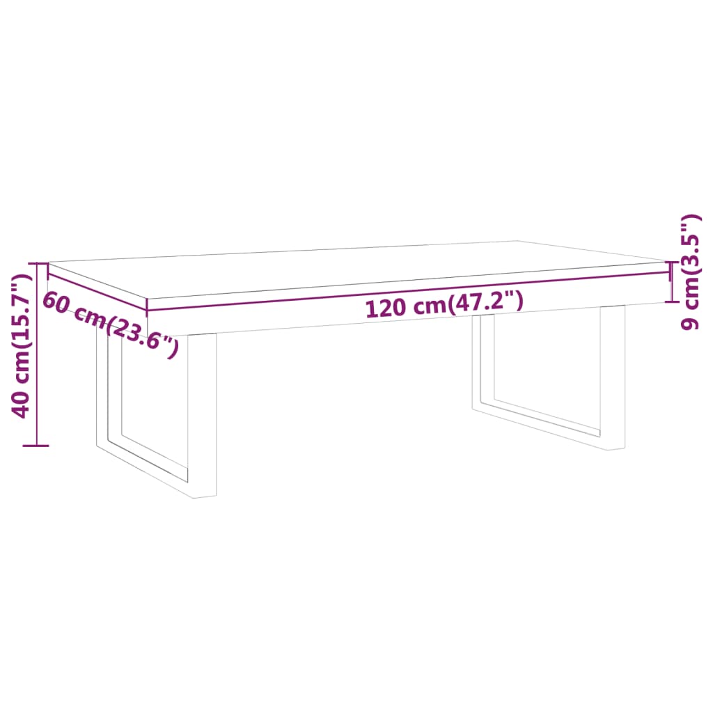 Soffbord ljusbrun och svart 120x60x40 cm MDF och järn