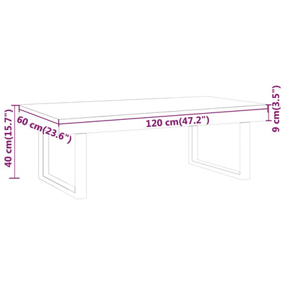 Soffbord ljusbrun och svart 120x60x40 cm MDF och järn