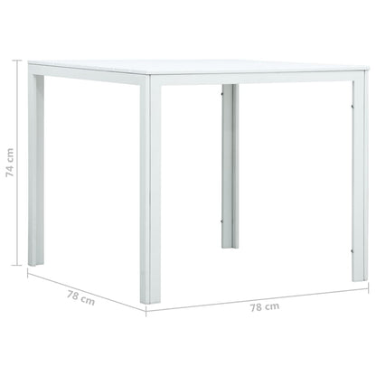 Soffbord vit 78x78x74 cm HDPE träutseende