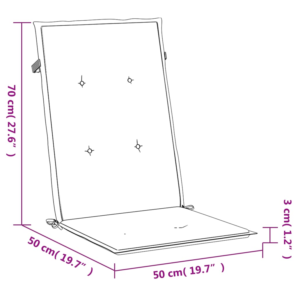 Stolsdynor 4 st svart 120x50x3 cm tyg