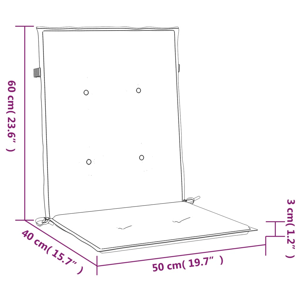 Stolsdynor 4 st svart 100x50x3 cm oxfordtyg