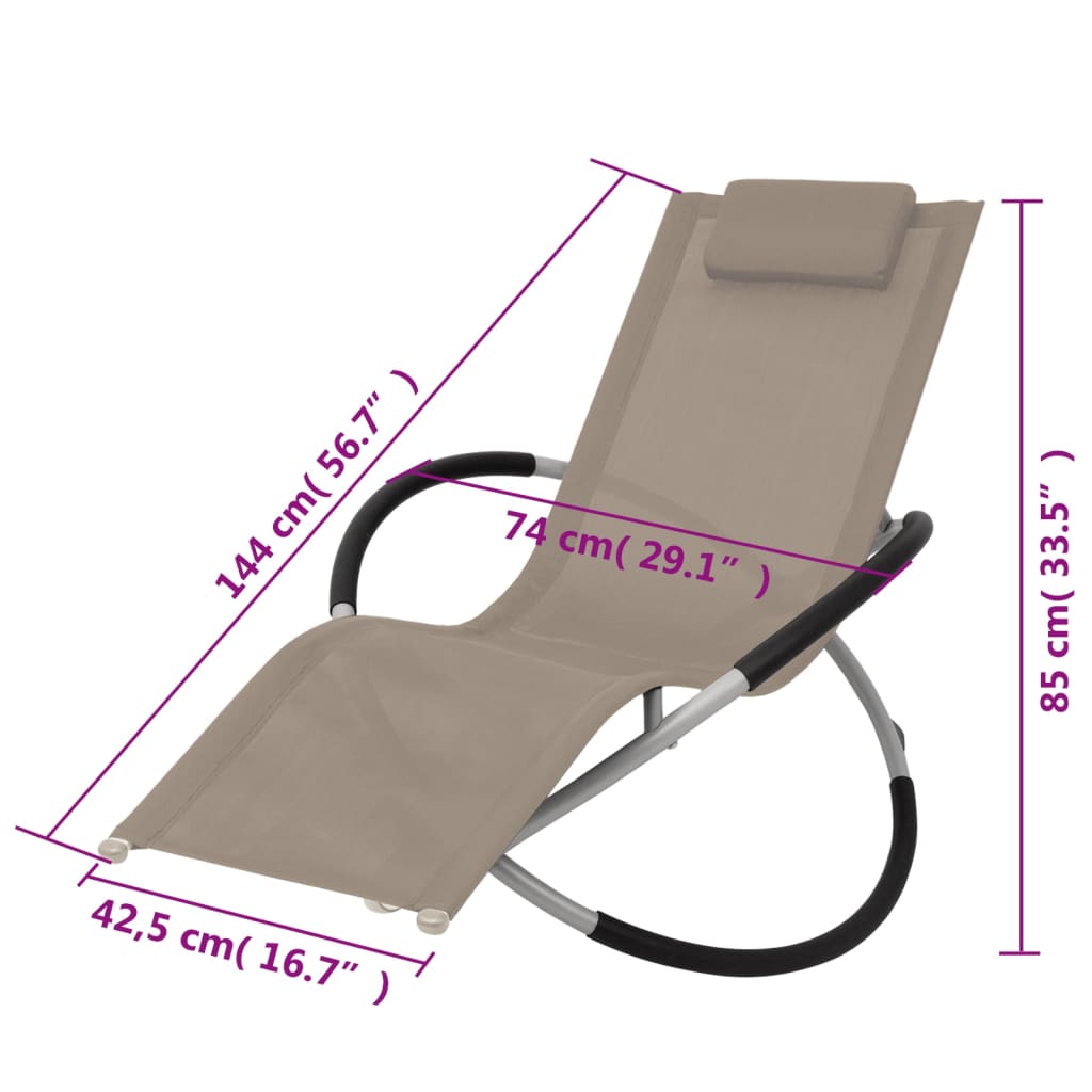 Geometrisk solsäng stål taupe