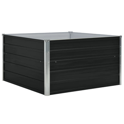 Odlingslåda 100x100x45 cm galvaniserat stål antracit