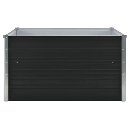 Odlingslåda 100x100x45 cm galvaniserat stål antracit