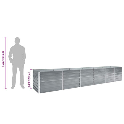 Odlingslåda upphöjd galvaniserat stål 480x80x77 cm grå