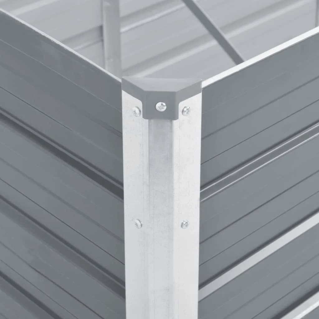 Odlingslåda upphöjd galvaniserat stål 600x80x45 cm grå
