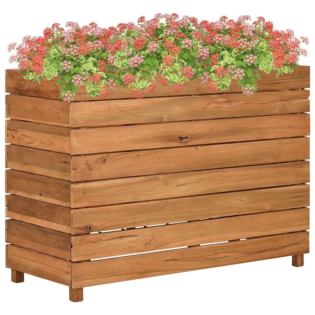 Blomlåda upphöjd 100x40x72 cm återvunnet teakträ och stål