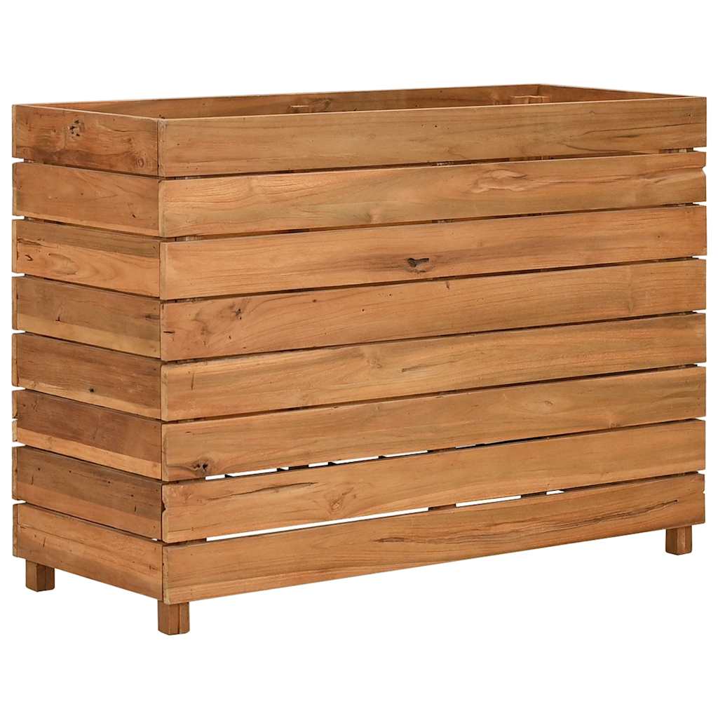Blomlåda upphöjd 100x40x72 cm återvunnet teakträ och stål
