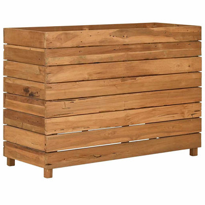 Blomlåda upphöjd 100x40x72 cm återvunnet teakträ och stål