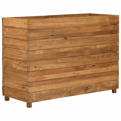 Blomlåda upphöjd 100x40x72 cm återvunnet teakträ och stål