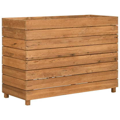 Blomlåda upphöjd 100x40x72 cm återvunnet teakträ och stål