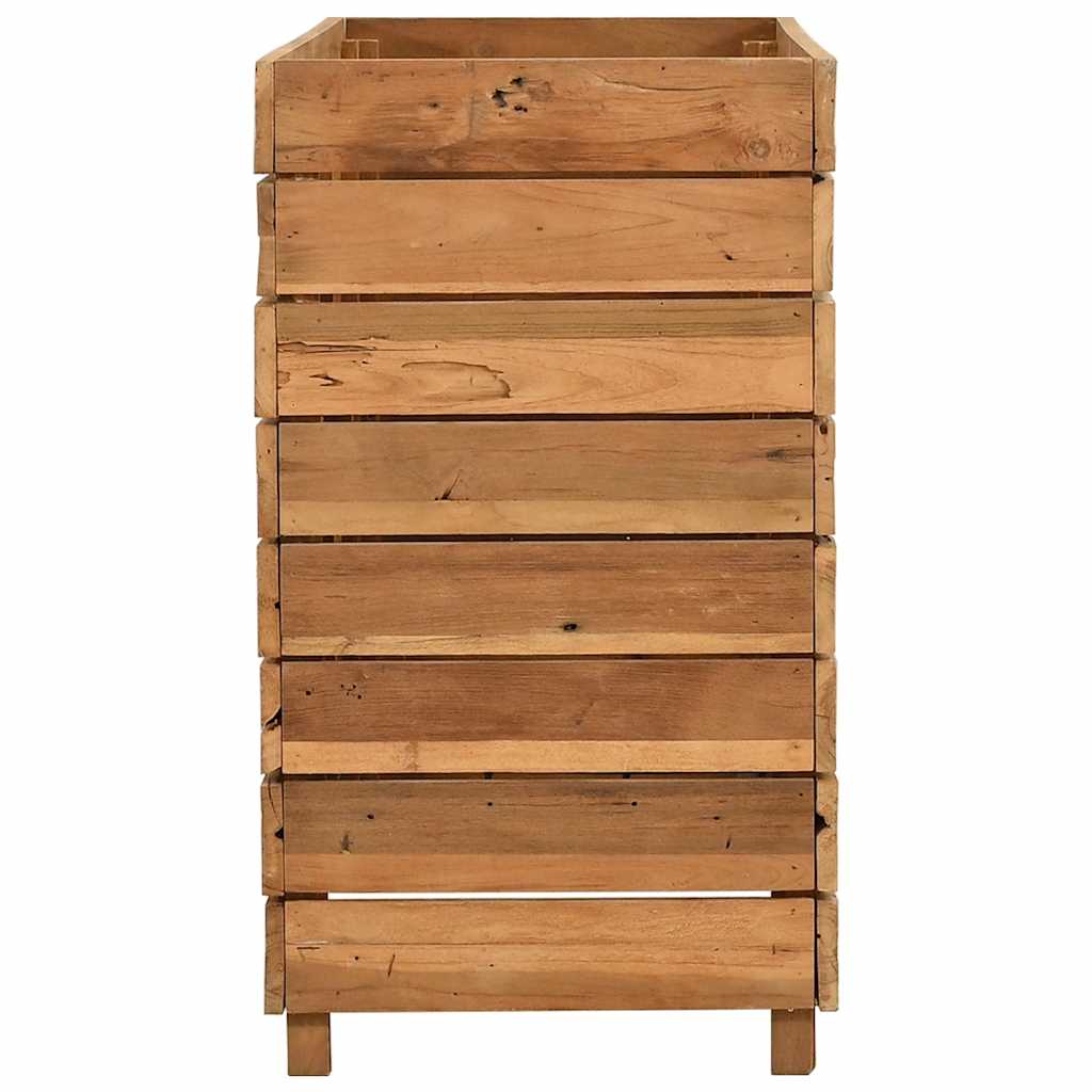 Blomlåda upphöjd 100x40x72 cm återvunnet teakträ och stål