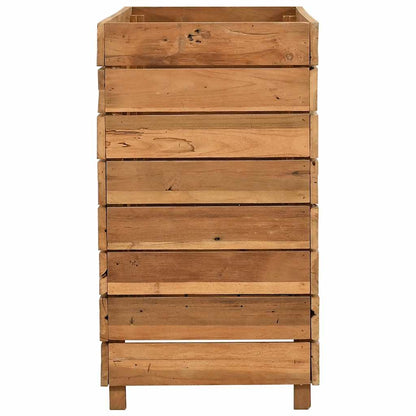 Blomlåda upphöjd 100x40x72 cm återvunnet teakträ och stål