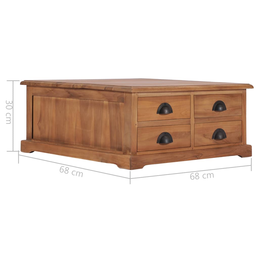 Soffbord 68x68x30 cm massiv teak