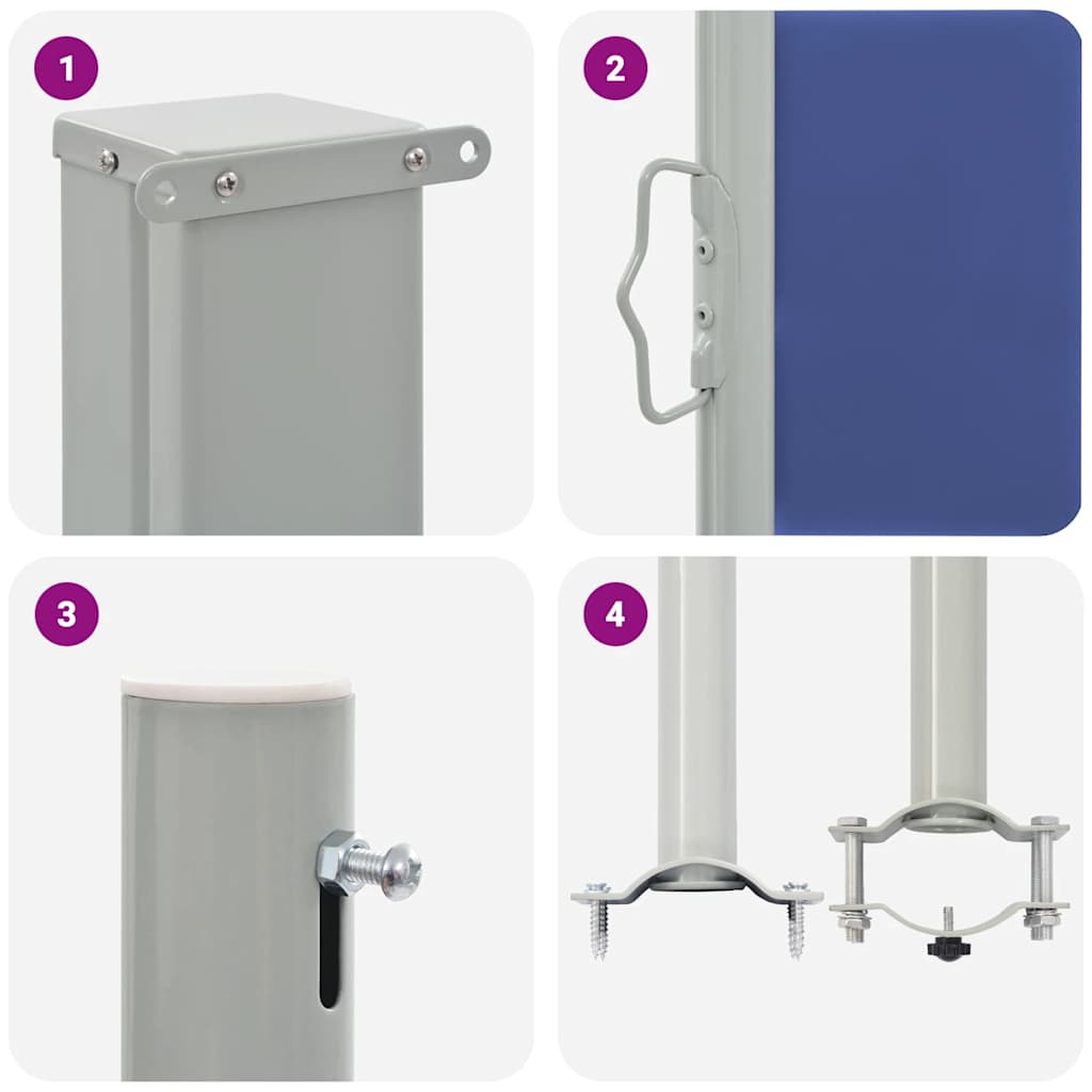 Infällbar sidomarkis 160x300 cm blå