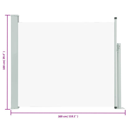 Infällbar sidomarkis 100x300 cm gräddvit