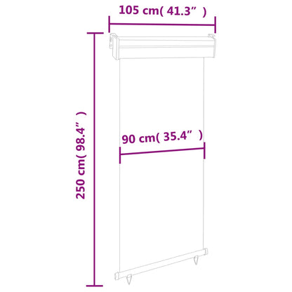 Balkongmarkis 105x250 cm svart