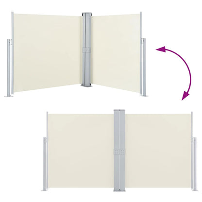 Infällbar sidomarkis gräddvit 140x600 cm