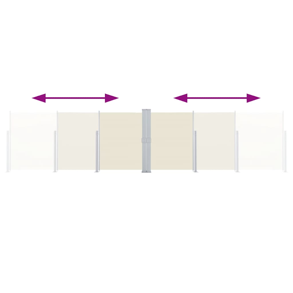 Infällbar sidomarkis gräddvit 140x600 cm