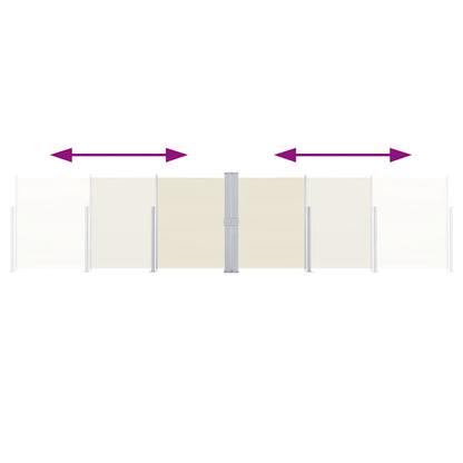 Infällbar sidomarkis gräddvit 140x600 cm