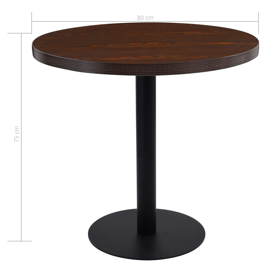 Bistrobord mörkbrun 80 cm MDF