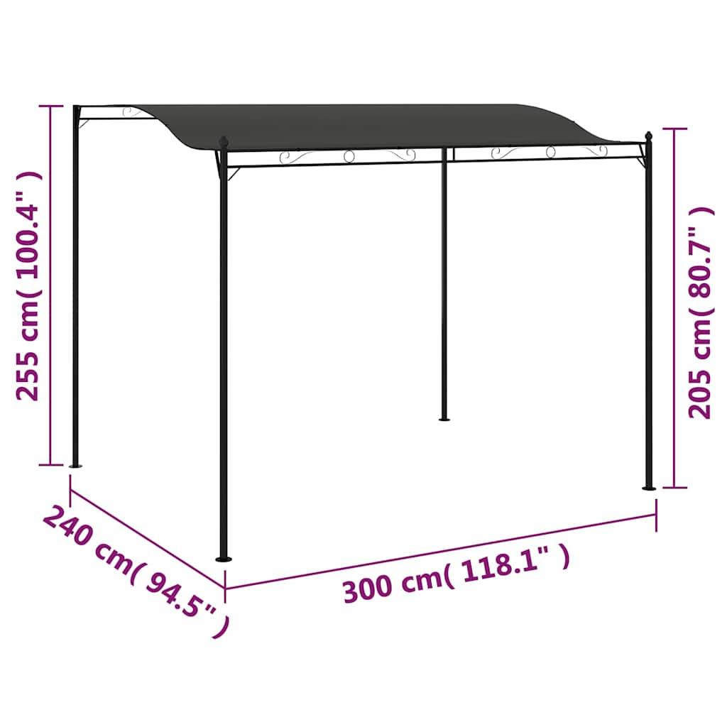 Paviljong 3x2,4 m antracit