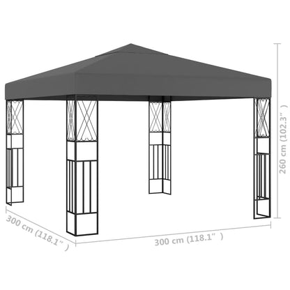 Paviljong 3x3 m antracit tyg