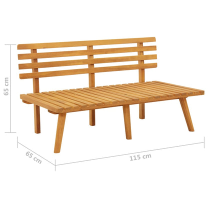 Trädgårdsbänk med dynor 115 cm massivt akaciaträ