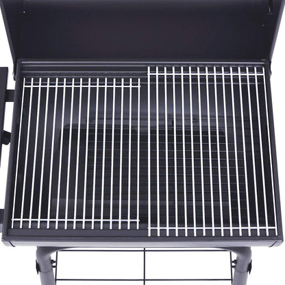 Kolgrill/rökargrill med nedre hylla svart