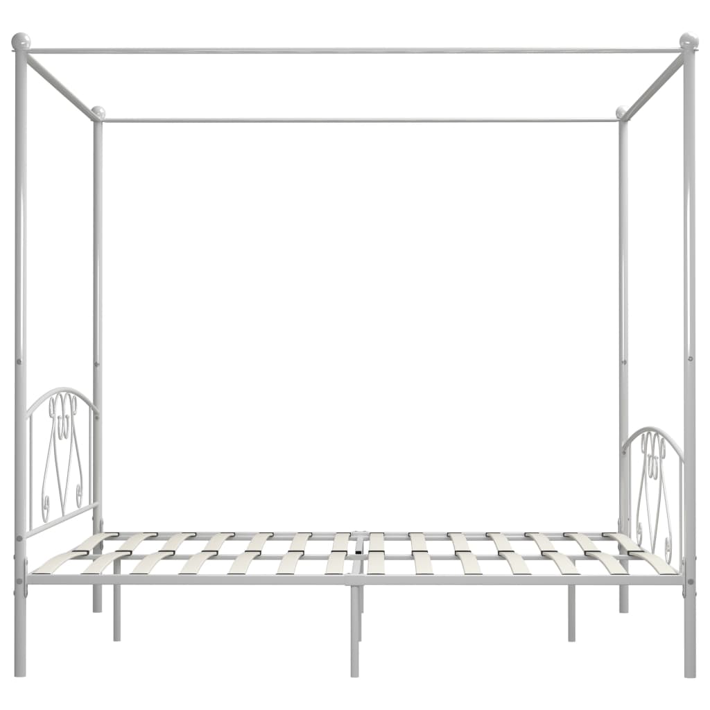 Sänghimmel utan madrass vit metall 200x200 cm