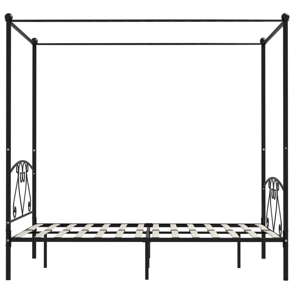 Sänghimmel utan madrass svart 160x200 cm metall