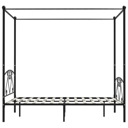 Sänghimmel utan madrass svart 160x200 cm metall