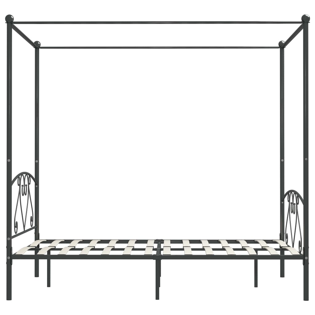 Sänghimmel utan madrass grå metall 140x200 cm