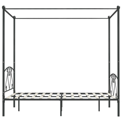 Sänghimmel utan madrass grå metall 140x200 cm