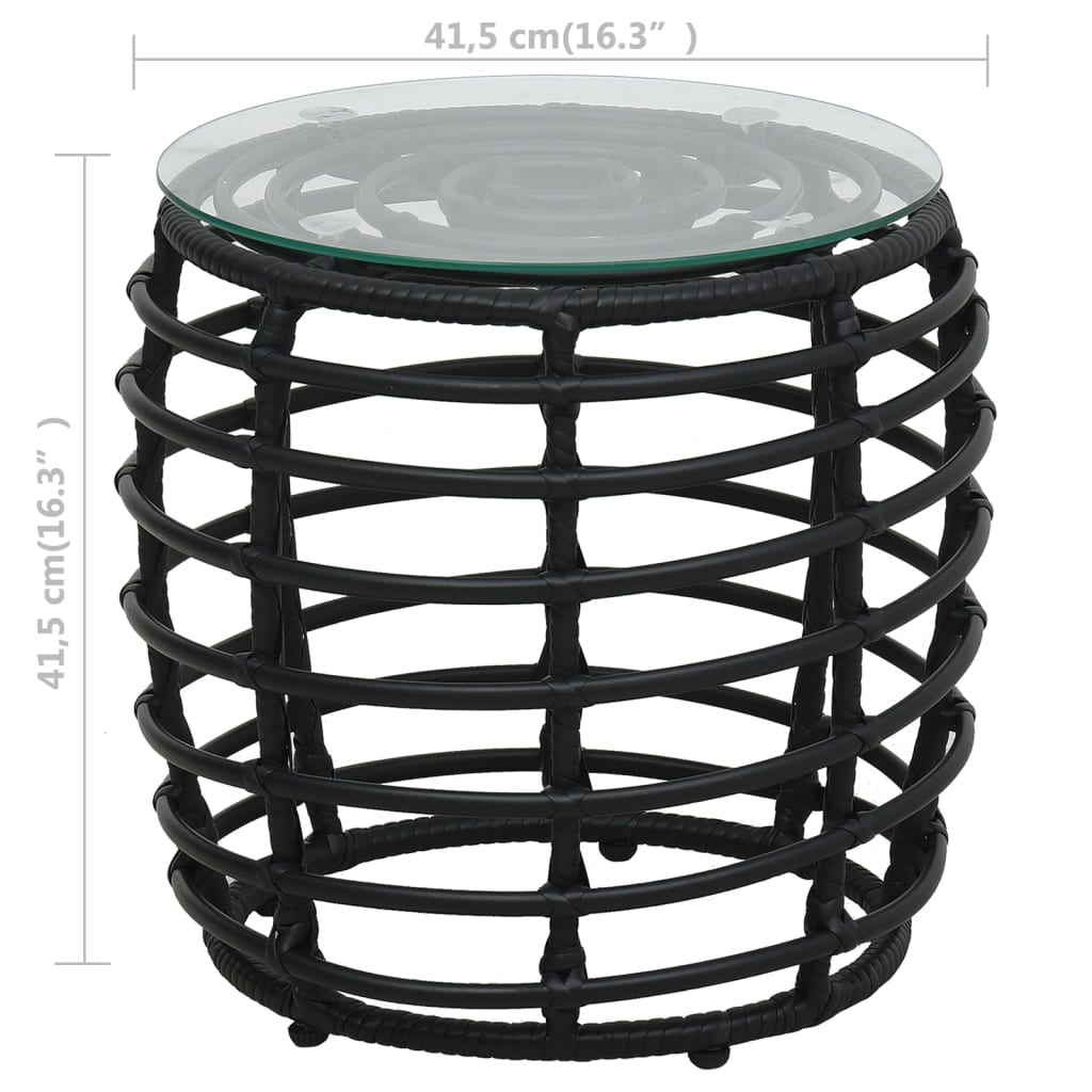 Caféset 3 delar konstrotting svart