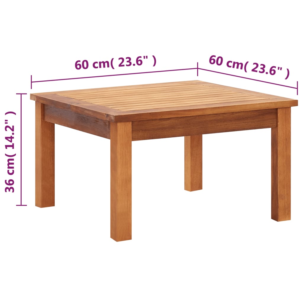 Trädgårdsbord 60x60x36 cm massivt akaciaträ