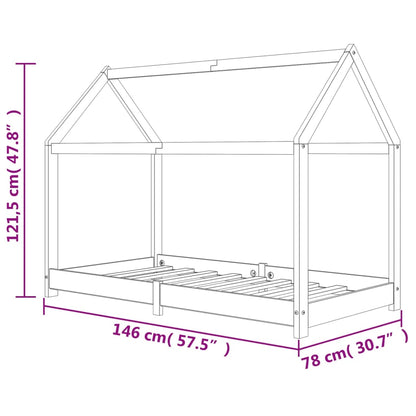 Barnsäng massiv furu 70x140 cm