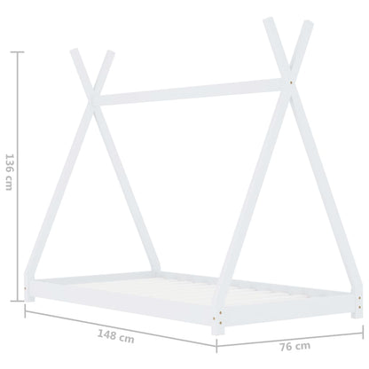 Barnsäng vit massiv furu 70x140 cm