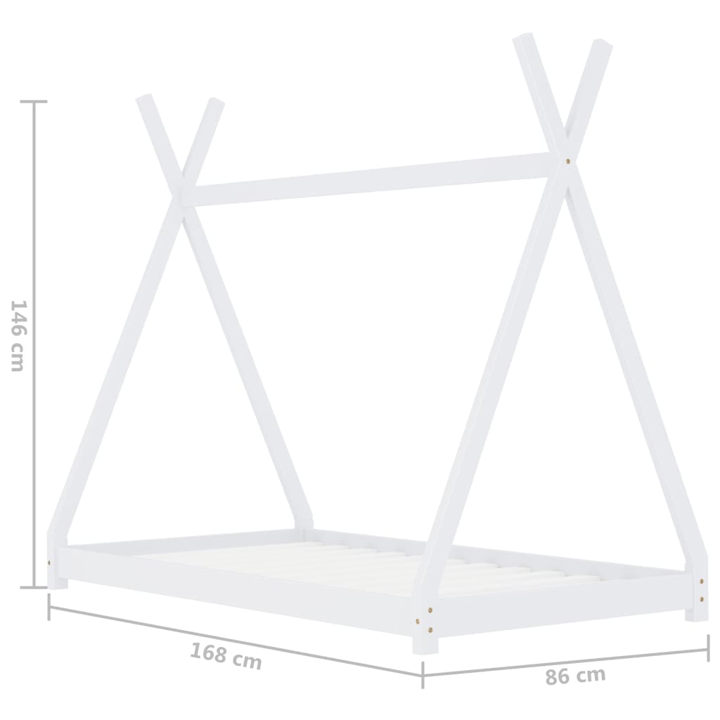 Barnsäng vit massiv furu 80x160 cm