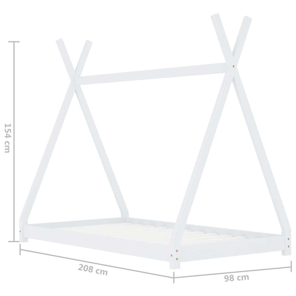 Barnsäng vit massiv furu 90x200 cm