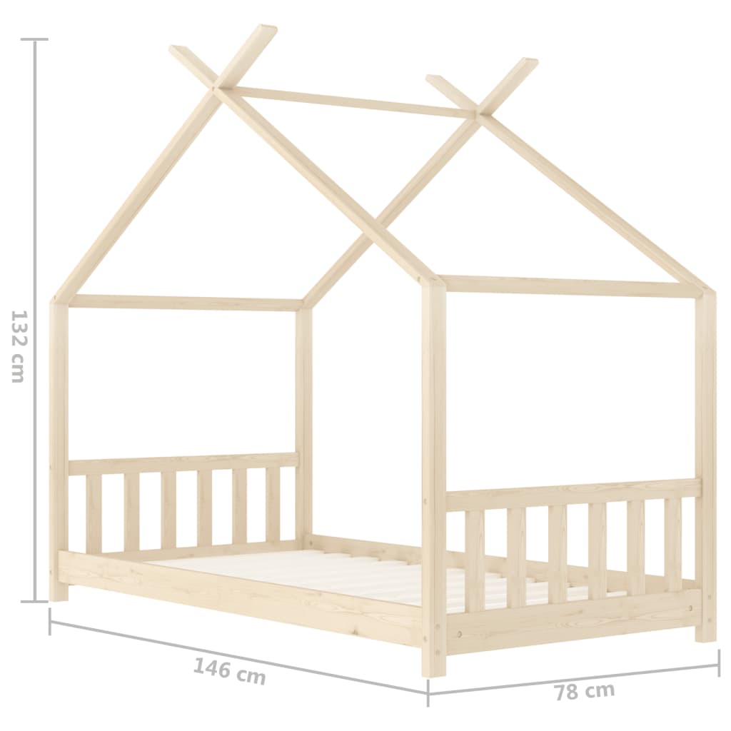 Barnsäng massiv furu 70x140 cm