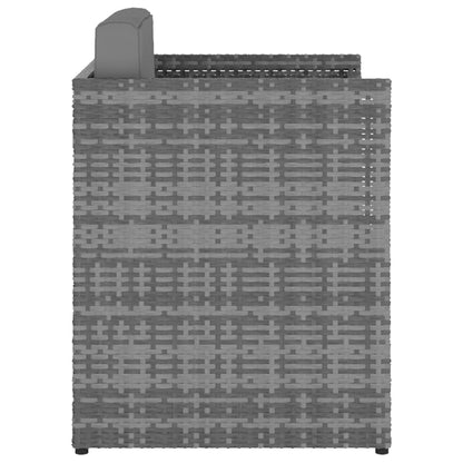 Trädgårdsstol med pall konstrotting antracit